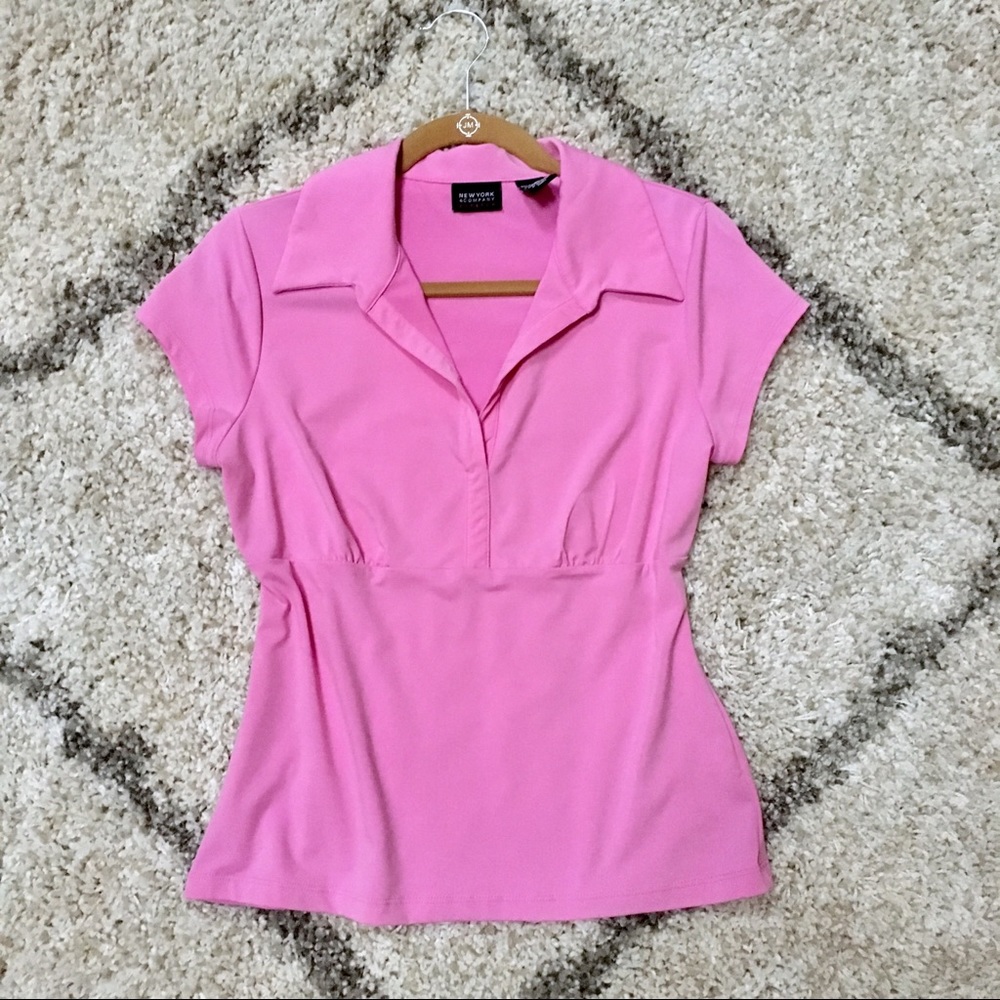 Short sleeve v-neck golf shirt, pink